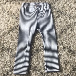 Zara Navy Stripe Ribbed Leggings size 2/3